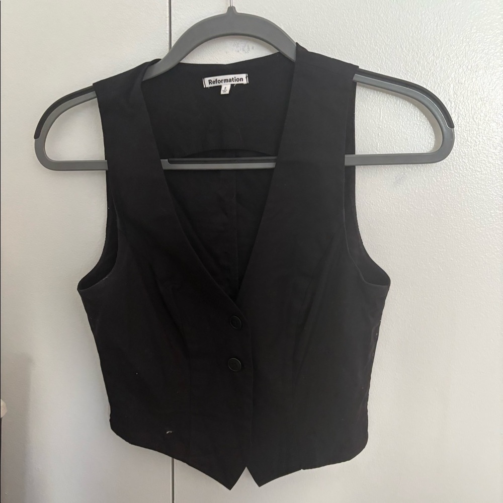Reformation black vest top